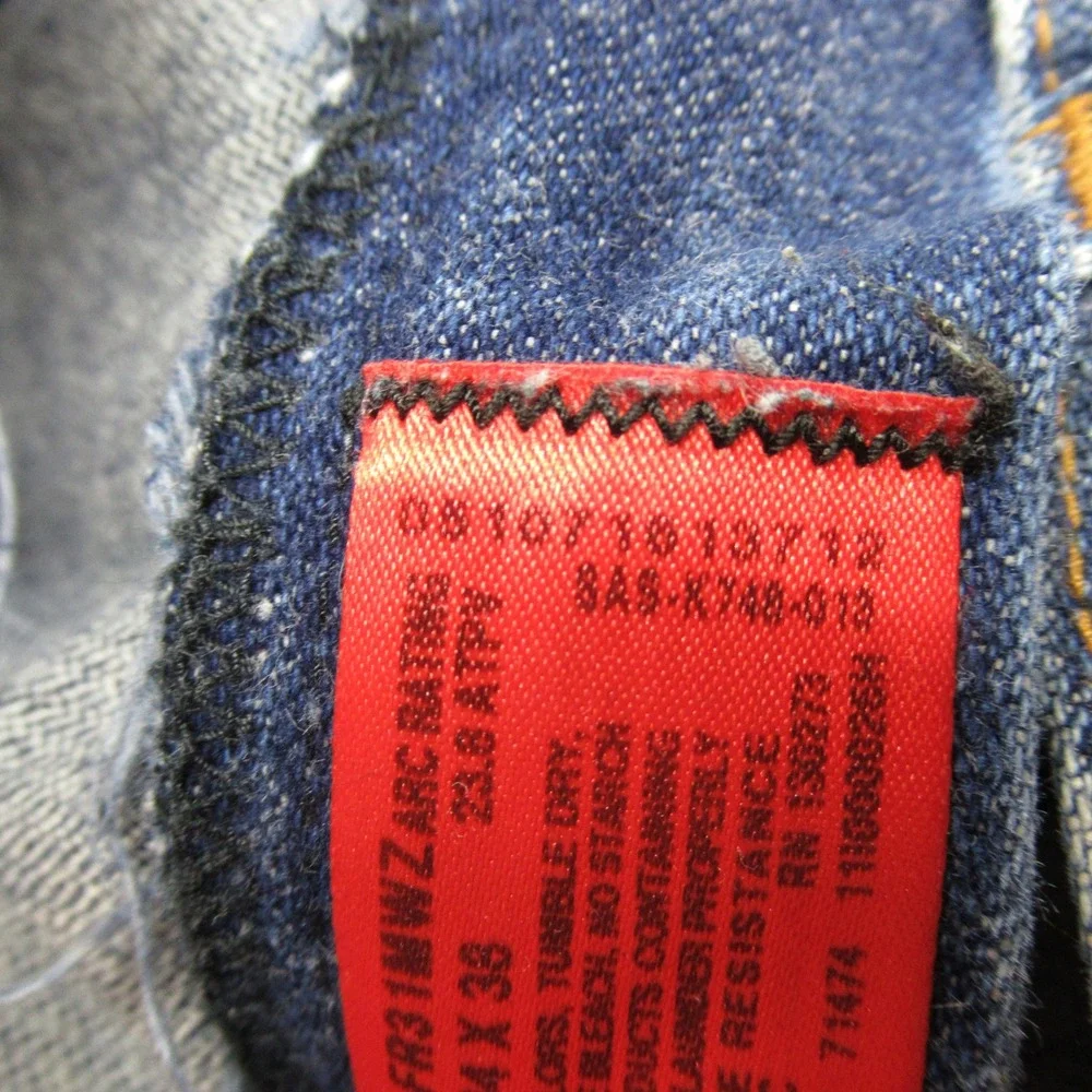 Wrangler FR Jeans Mens 32x37 Dark Wash Denim Flame Resistant Relaxed Fit Bootcut